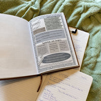 Study guide alongside handwritten notes